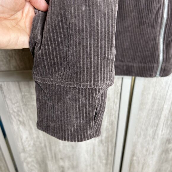 Lululemon Scuba Track Jacket Velvet Cord Full Zip Brown Color Size 12 NWT - Picture 5 of 8